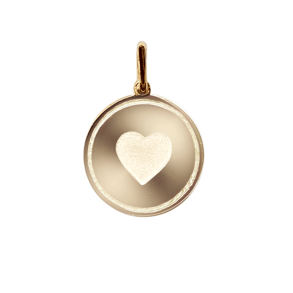 Disc Heart Charm - Gold
