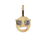 Gold Charm - Sunglass Smiley