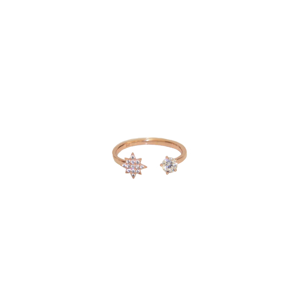 The Double Crystal Ring in Rose Gold by me.n.u