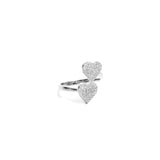 Double Heart Ring in Silver from me.n.u