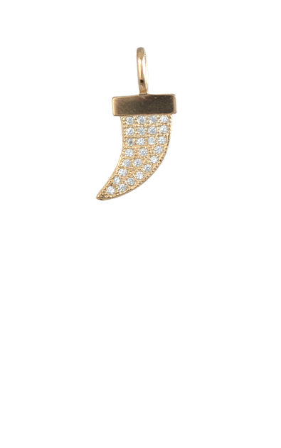 Crystal Gold Charm - Horn