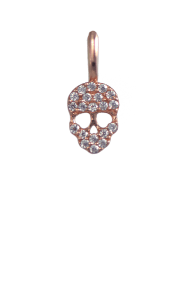 Crystal Rose Gold Charm - Skull