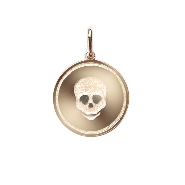 Disc Skull Charm - Gold