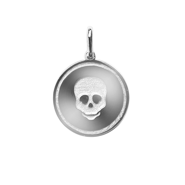 Disc Skull Charm - Silver