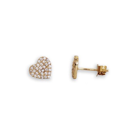 Gold Heart Earrings inset with Crystals
