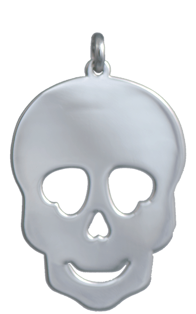Large Silver Skull Charm