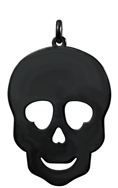 Large Hematite Skull Charm