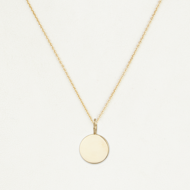 Engraved Disc Necklace - Gold