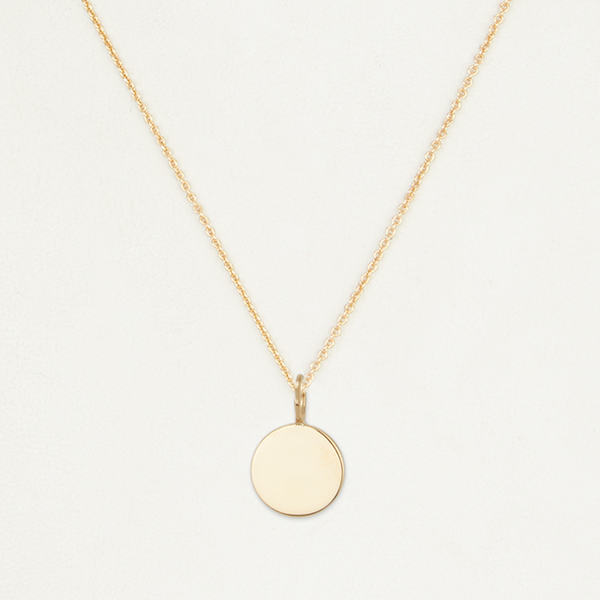 Engraved Disc Necklace - Gold
