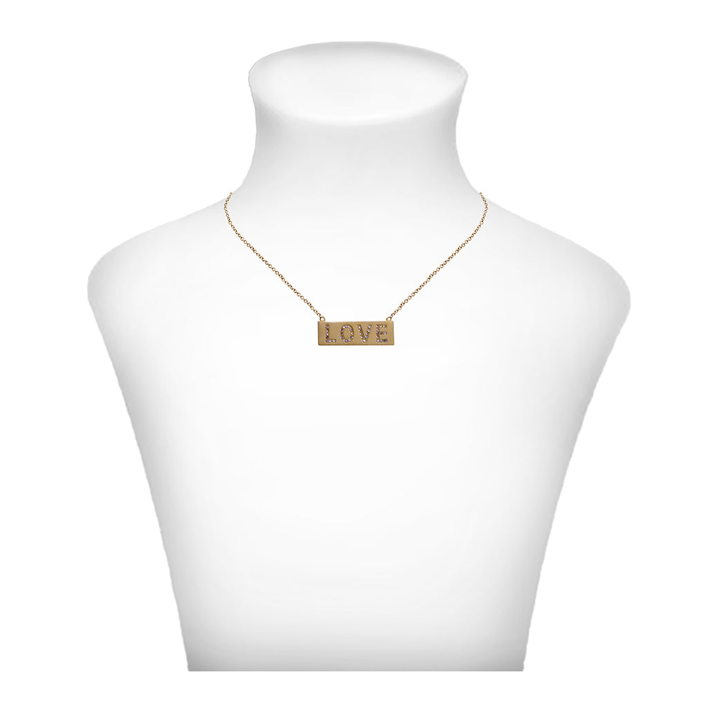 Crystal Love Necklace - Gold