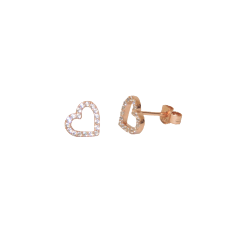 Rose Gold Open Heart Earrings