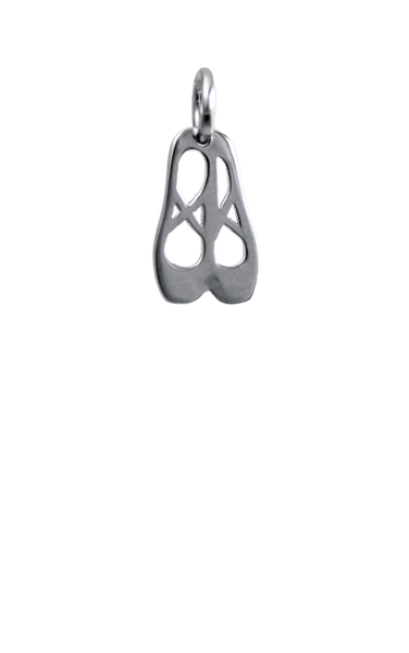 Ballet Slippers Silver Charm from me.n.u