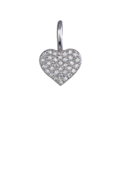 Crystal Silver Charm - Heart