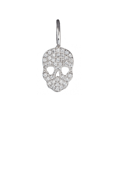 Crystal Silver Charm - Skull