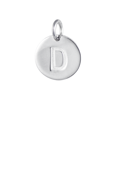 Silver Disc Letter D Initial, Sterling silver plated