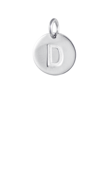 Silver Disc Letter D Initial, Sterling silver plated