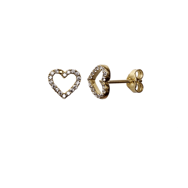 Open Heart Earrings - Gold