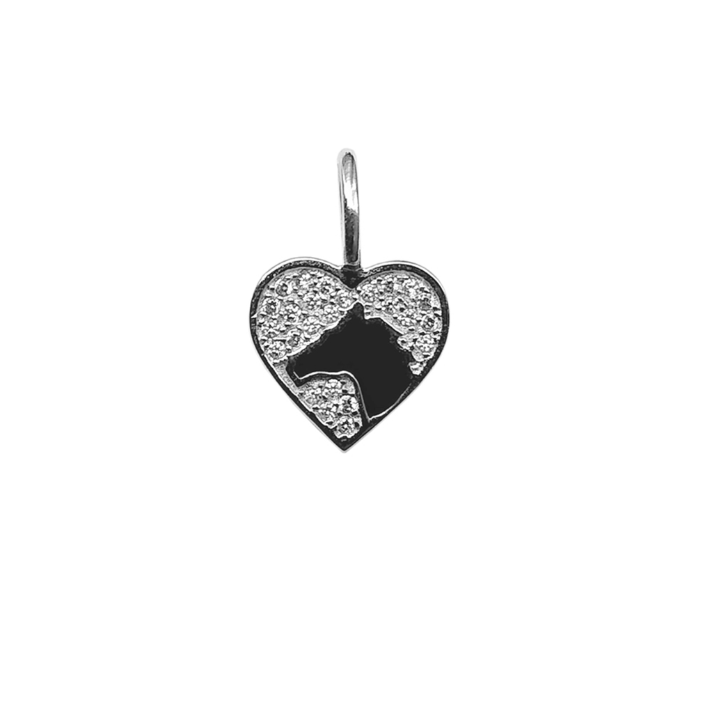 Crystal Heart With Horse Charm