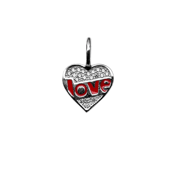 Crystal Heart With Love Charm