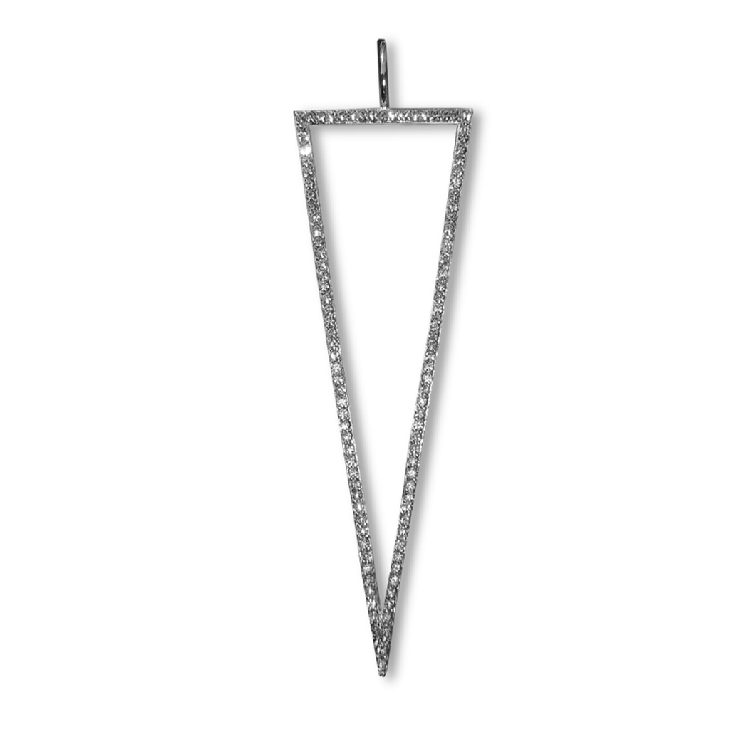 Crystal Triangle Charm - Silver